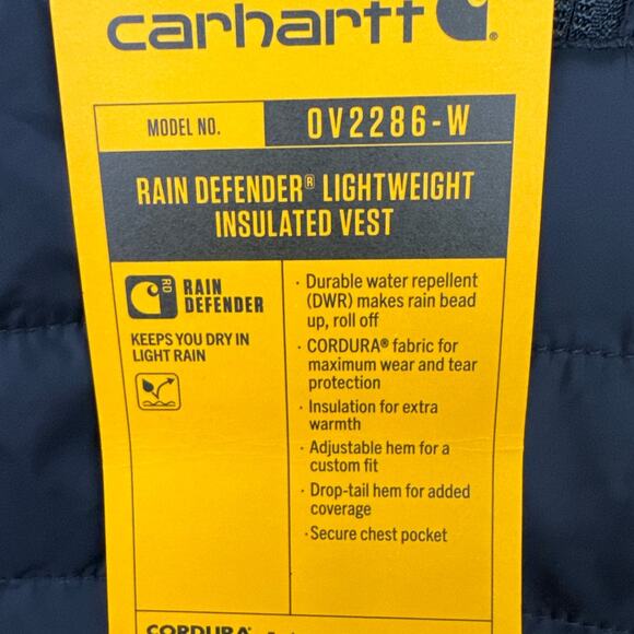 Carhartt Women's Rain Defender Puffer Vest Black Size XXL (20) NWT Relaxed Fit - Picture 9 of 10